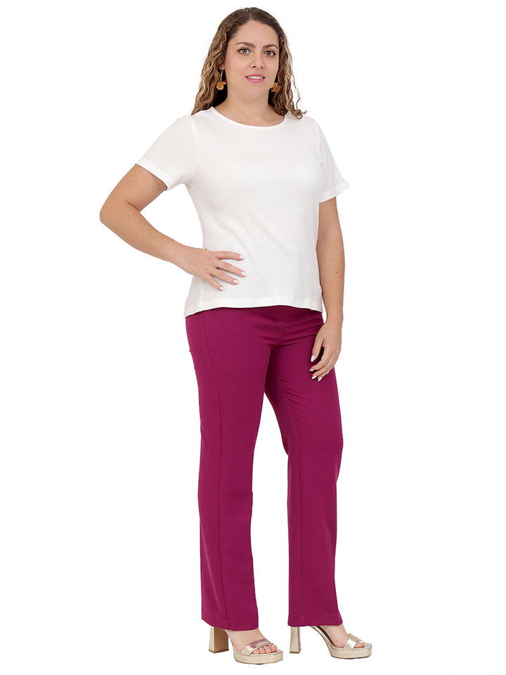 Blusa cuello Redondo, Manga Corta, Lisa