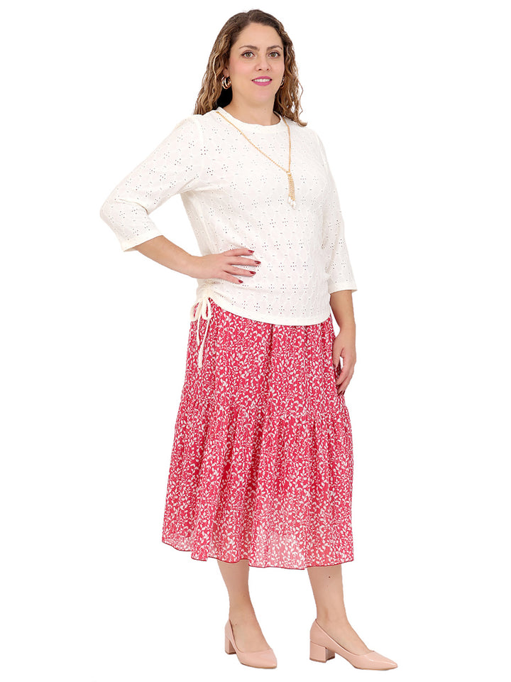 Blusa cuello Redondo, Manga 3/4, Lisa