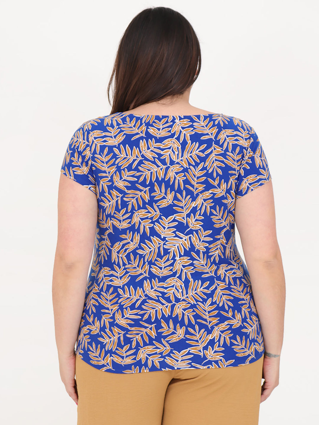 Blusa Curvy Carilo, Cuello Redondo,  Manga Corta
