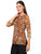 Blusa  Manga 3/4,  Cuello Redondo, Estampada