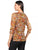 Blusa  Manga 3/4,  Cuello Redondo, Estampada