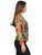 Blusa Cuello  V con nudo, Manga Larga, Estampada