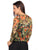Blusa Cuello  V con nudo, Manga Larga, Estampada