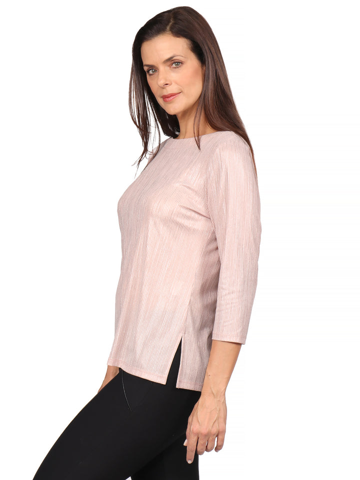 Blusa Cuello Redondo, Manga 3/4,con Amarre en el costado