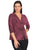 Blusa Cuello  V , Manga 3/4, con Brillos