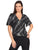 Blusa Cuello  V, Manga Corta, Con brillos