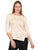 Blusa Cuello Redondo,  Manga 3/4 ,Estampada con brillos