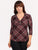 Blusa Cuello Camisero, Manga 3/4, Estampada