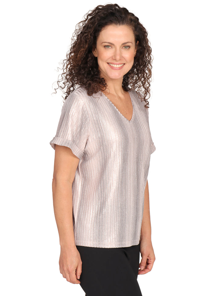 Blusa Cuello V, Manga Corta