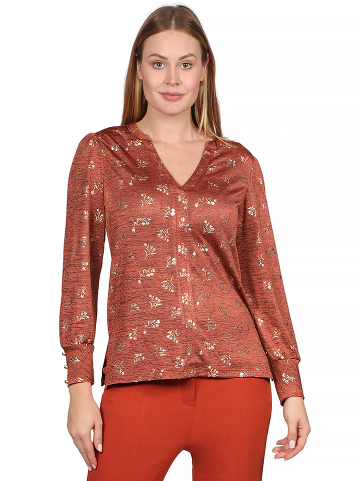 Blusa Cuello V ,  Manga 3/4