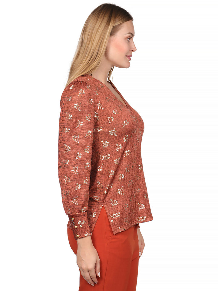 Blusa Cuello V ,  Manga 3/4