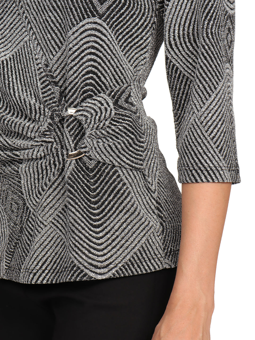 Blusa Cuello V, Manga 3/4,Brillos