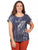 Blusa Cuello Redondo, Manga Corta, Estampado en Brillos