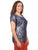 Blusa Cuello Redondo, Manga Corta, Estampado en Brillos
