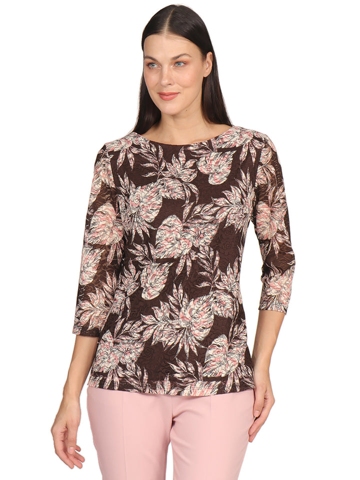 Blusa Cuello Redondo, Manga 3/4