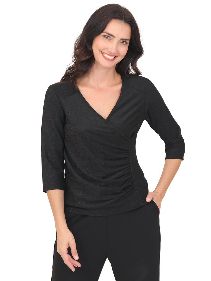 Blusa, Manga 3/4, cruzada