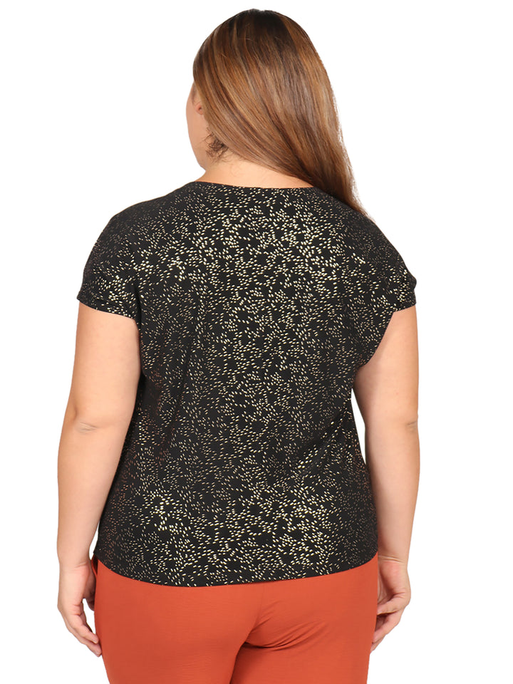 Blusa Curvy Carilo, Cuello Redondo,  Manga Corta