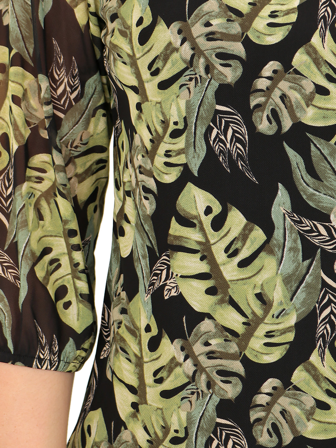 Blusa Cuello Redondo, Manga 3/4, Estampada