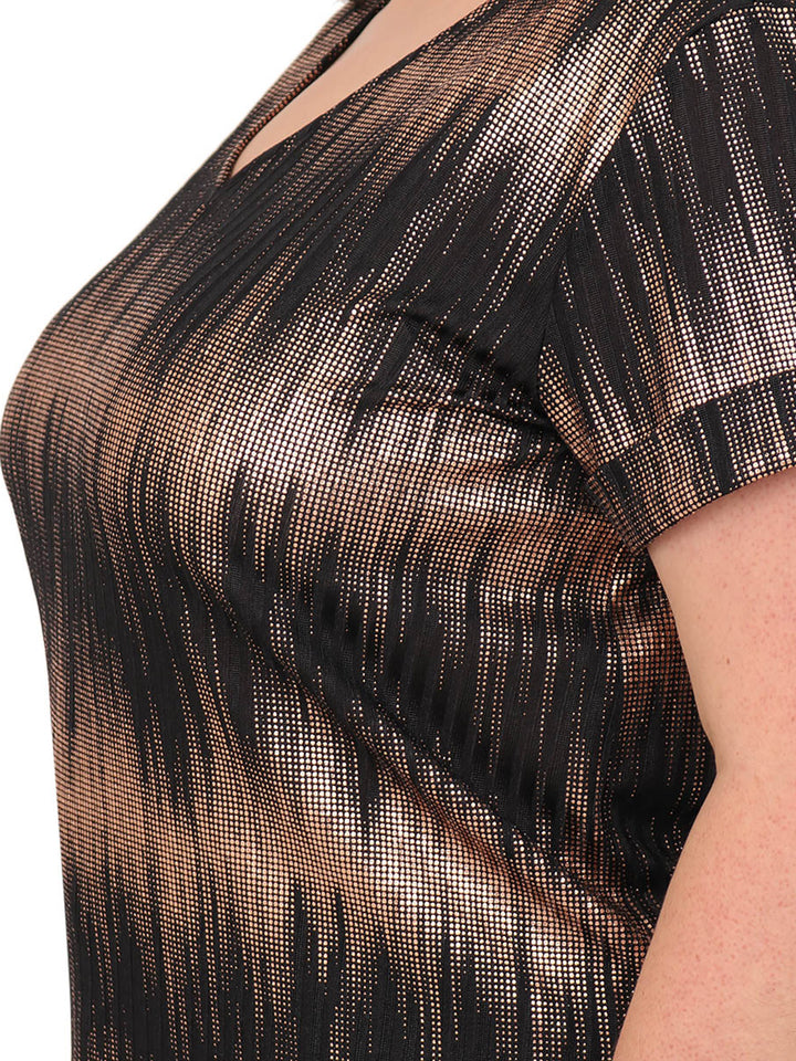 Blusa Curvy Carilo, Cuello V,  Manga Corta