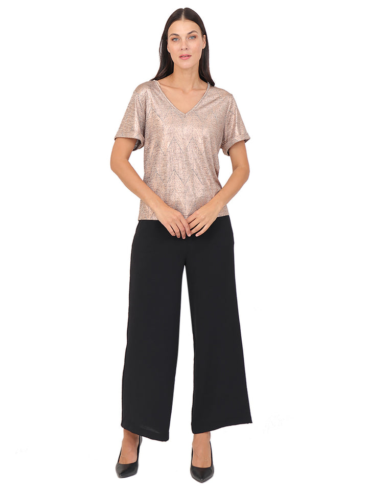 Blusa Cuello en V, Manga Corta