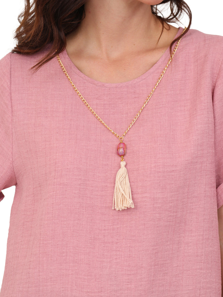 Blusa Cuello Redondo,  Manga Corta, Con Collar