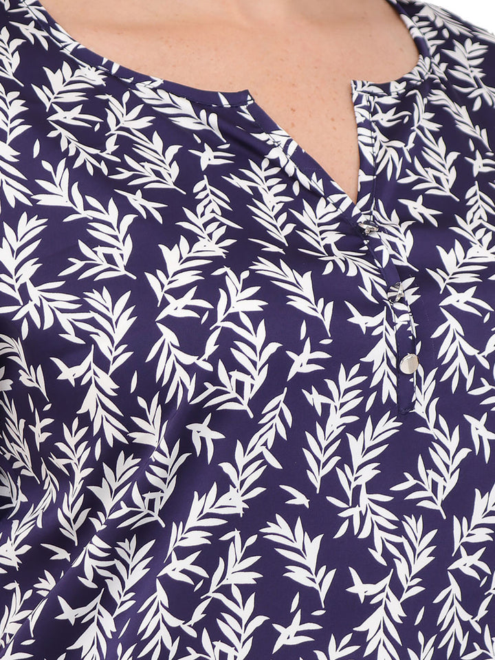 Blusa cuello Redondo, Manga Corta, Estampada