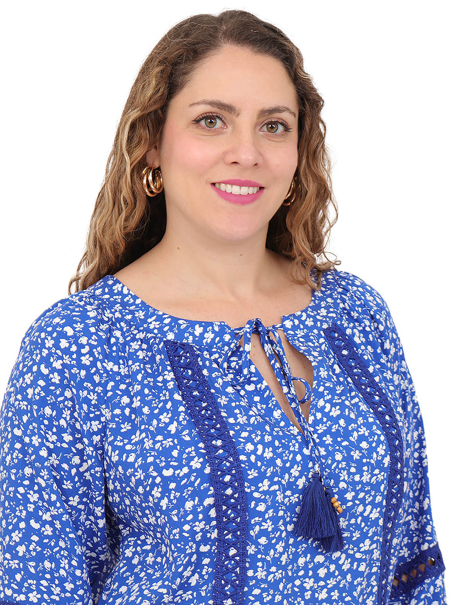 Blusa Cuello V, Manga 3/4, Estampada