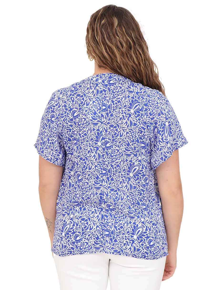 Blusa Cuello V, Manga Corta