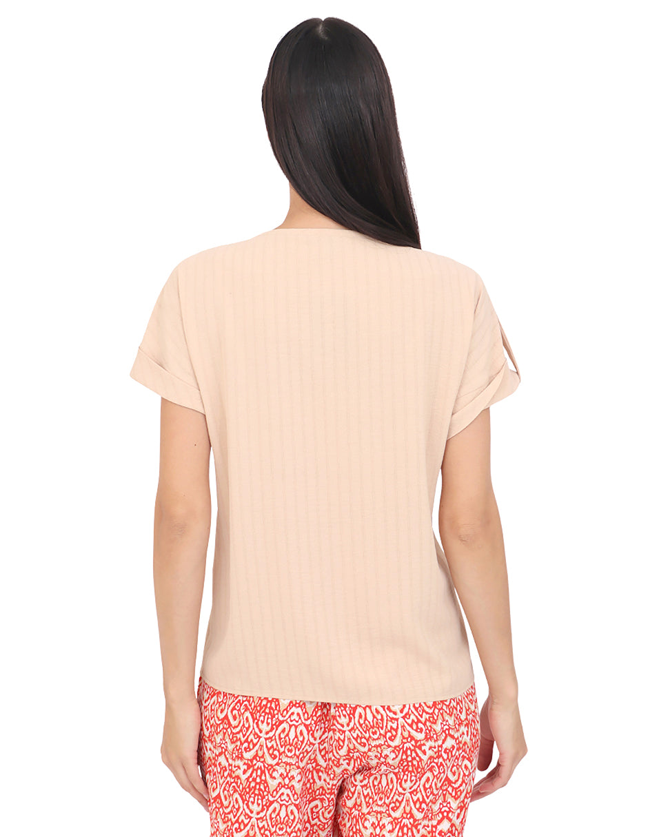 Blusa Cuello Redondo, Manga Corta