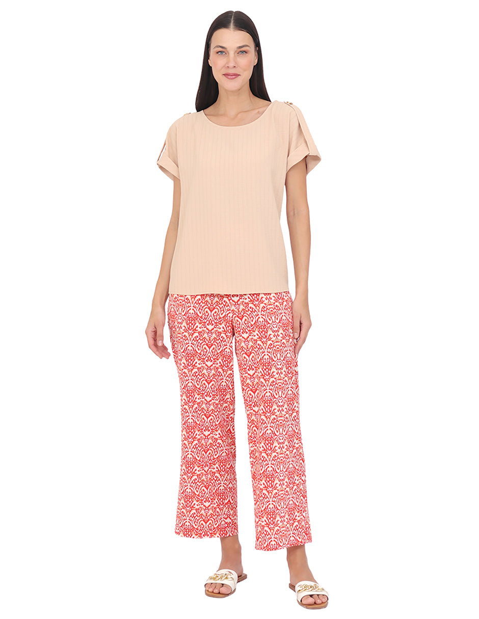 Blusa Cuello Redondo, Manga Corta