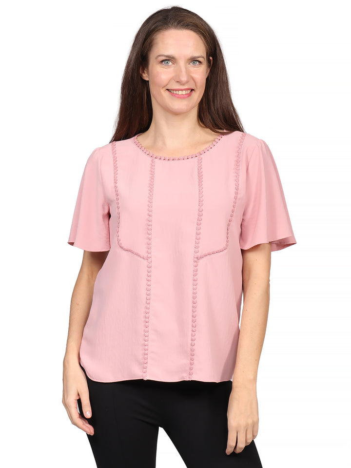 Blusa  Cuello Redondo, Manga Olán