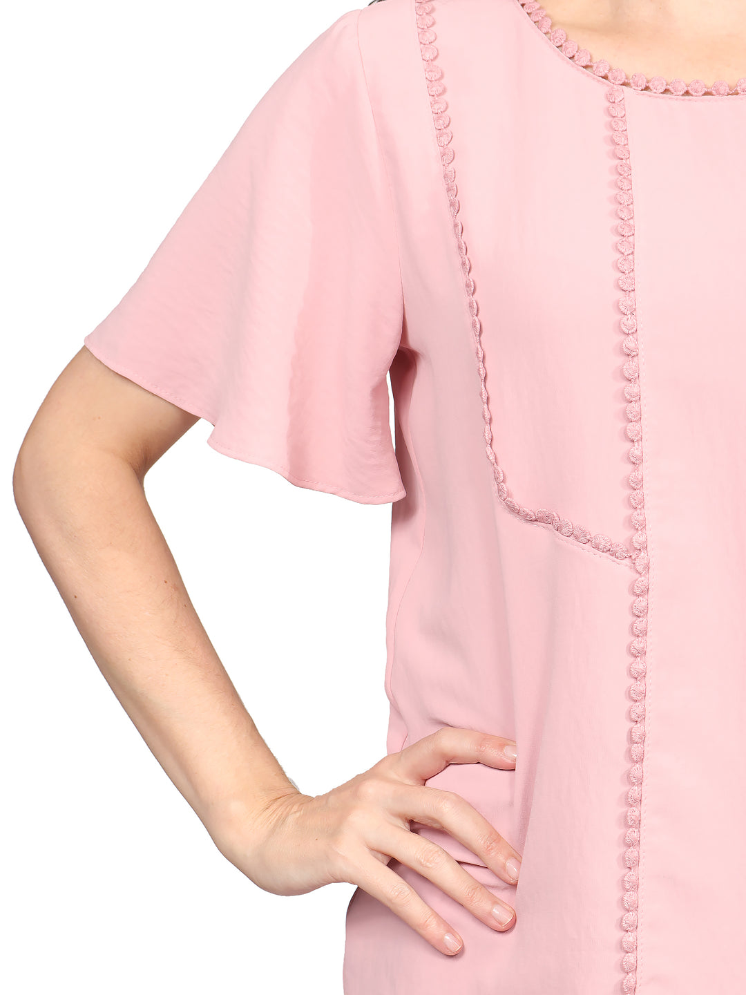 Blusa  Cuello Redondo, Manga Olán