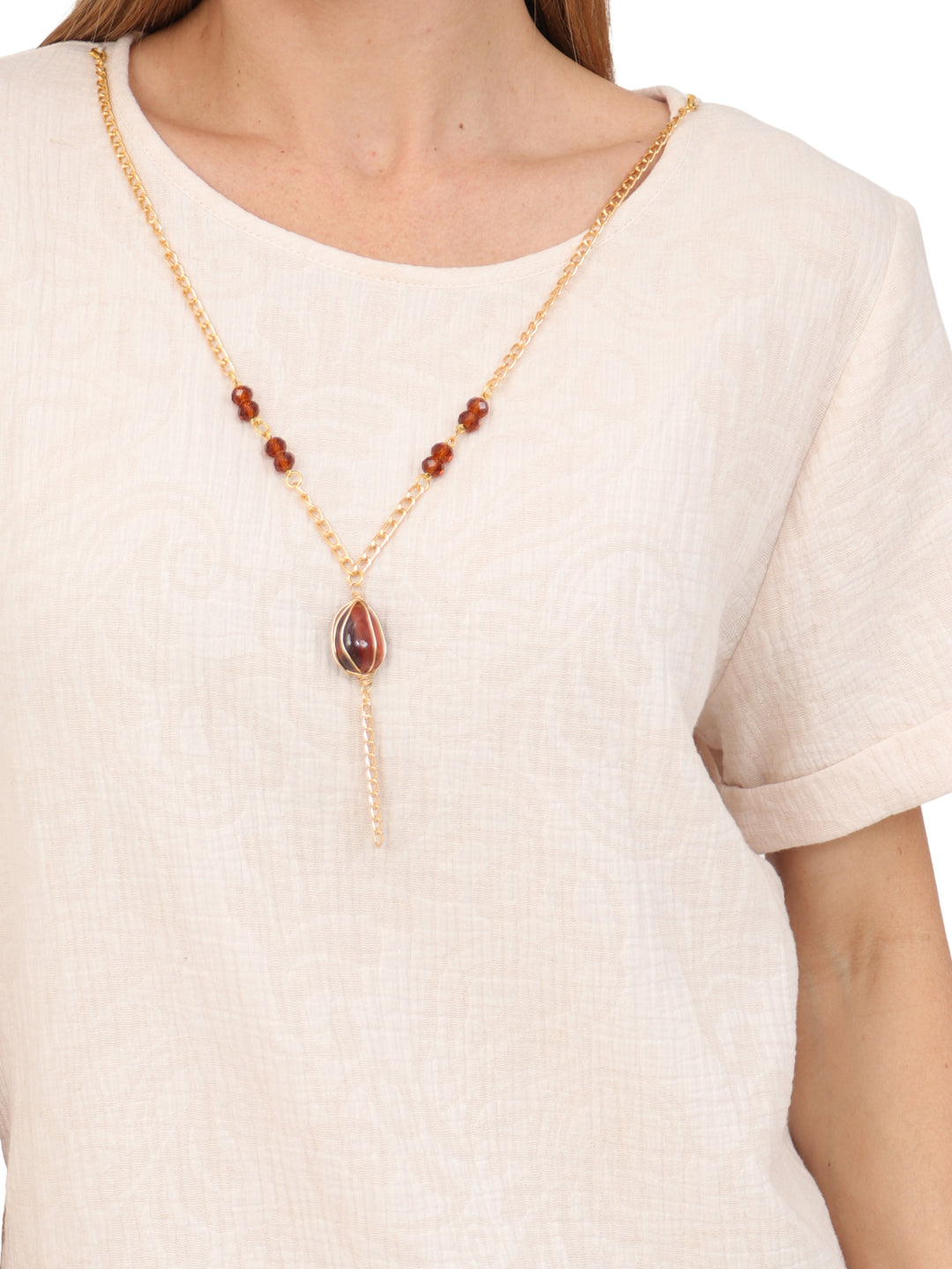 Blusa Cuello Redondo,  Manga Corta, Algodón