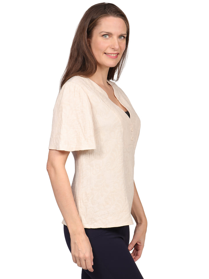Blusa Cuello Redondo, Manga Olán