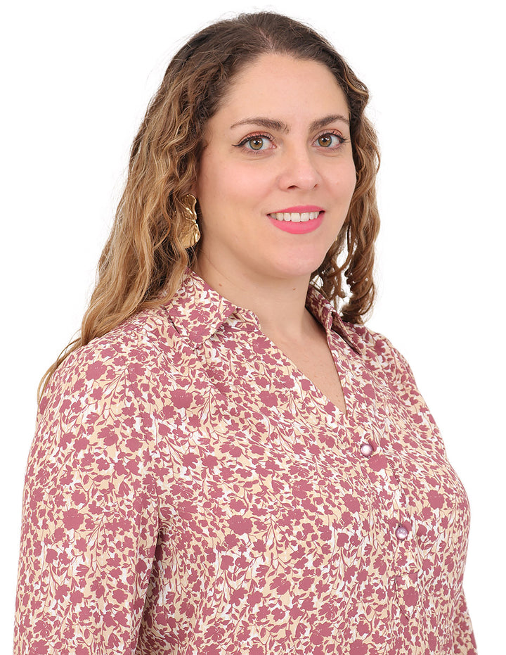 Blusa Cuello V, Manga Larga, Estampada