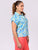 Blusa Cuello Camisero, Manga Corta, Estampada