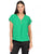 Blusa  Cuello V,  Boton al Frente ,Manga Olán