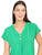 Blusa  Cuello V,  Boton al Frente ,Manga Olán