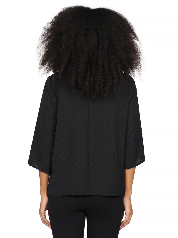Blusa Cuello v, Manga 3/4,Lisa