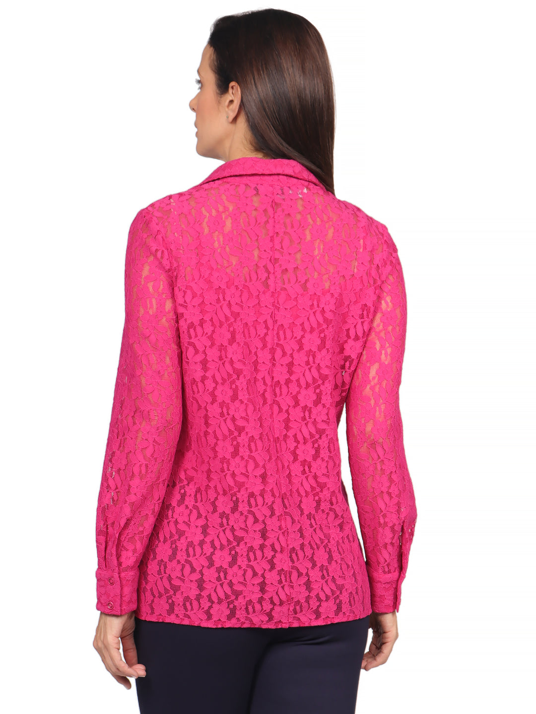 Blusa Camisera,  Manga Larga, Botones al frente