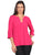 Blusa Cuello en V, Manga 3/4, Lisa