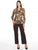 Blusa Cuello Camisero, Manga Larga, Estampada