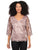 Blusa Cuello  V , Manga 3/4, Bordado