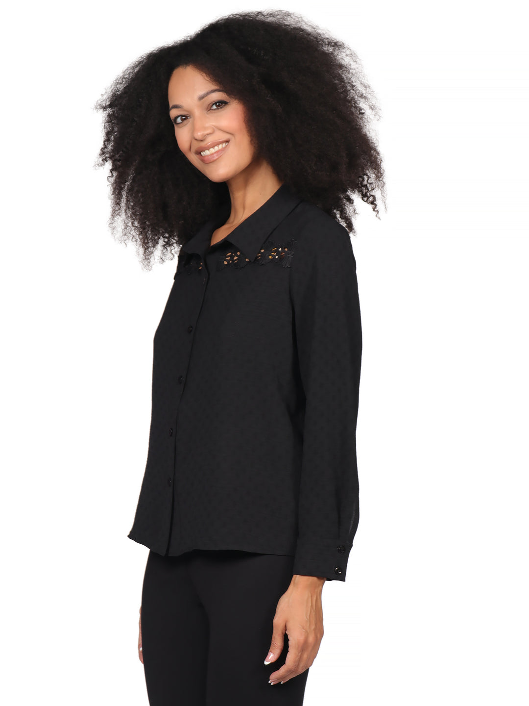 Blusa Camisera, Manga Larga, Lisa