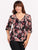 Blusa Cuello V, Manga 3/4, Estampada
