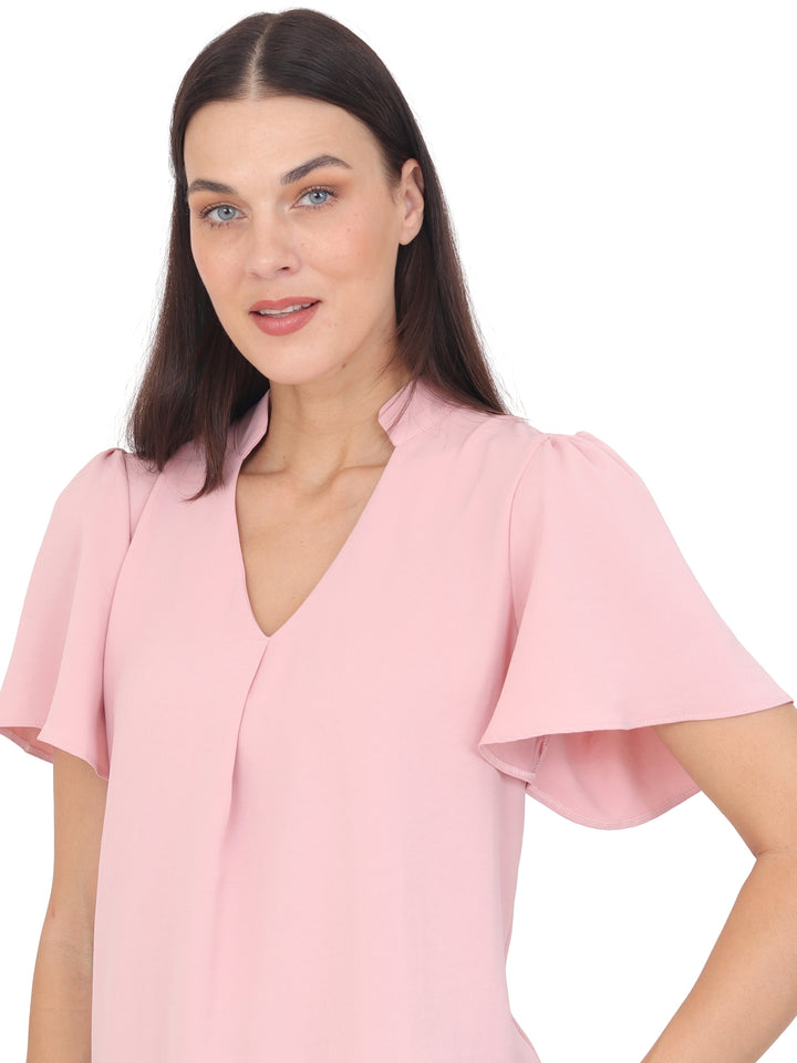 Blusa Cuello V, Manga Olán, Lisa