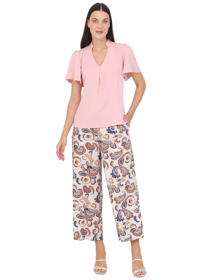 Blusa Cuello V, Manga Olán, Lisa