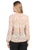 Blusa Cuello en V, Manga Larga, Estampada