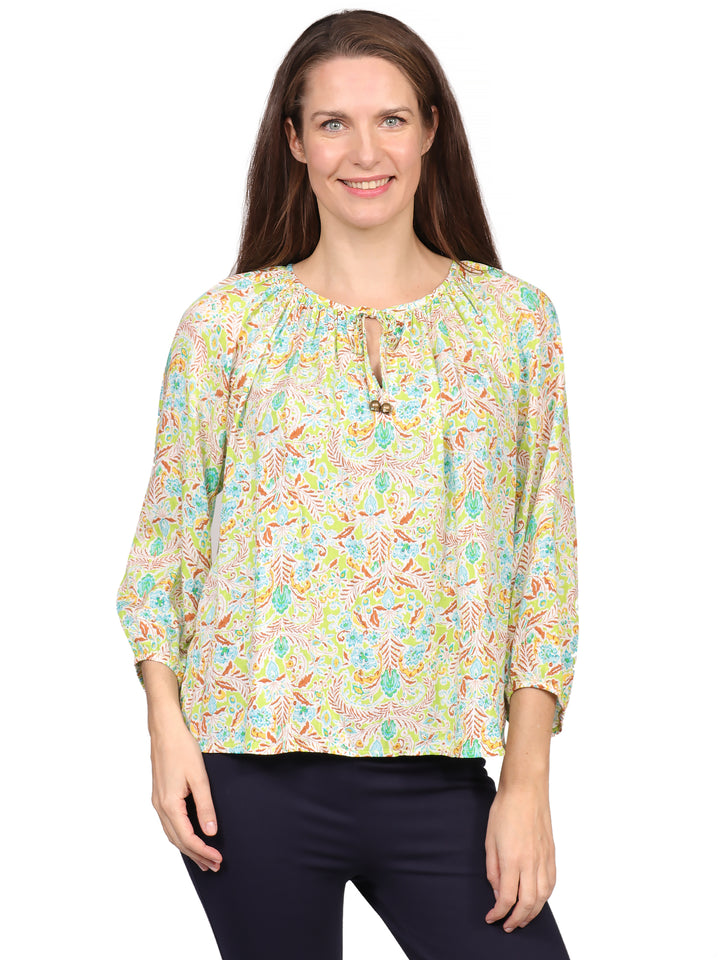 Blusa Cuello Redondo, Manga 3/4 , Estampada