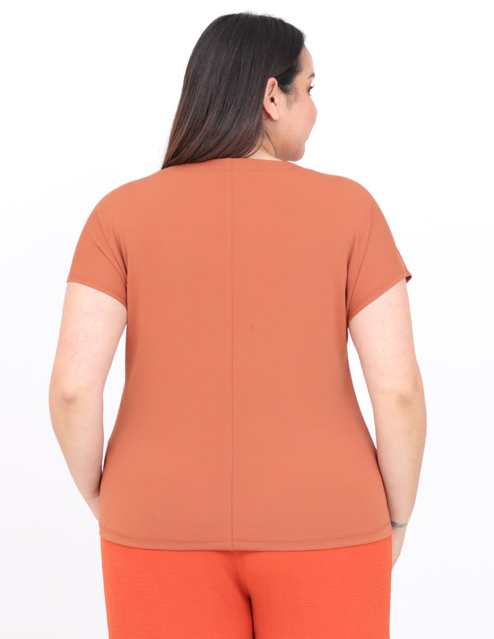 Blusa Curvy Carilo, Cuello Redondo,  Manga Corta